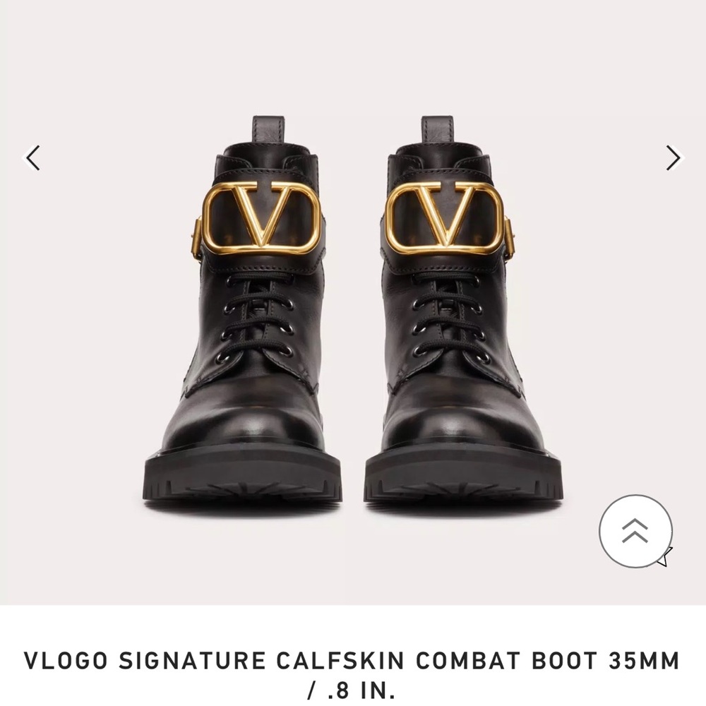Valentino garavani calfskin combat boot